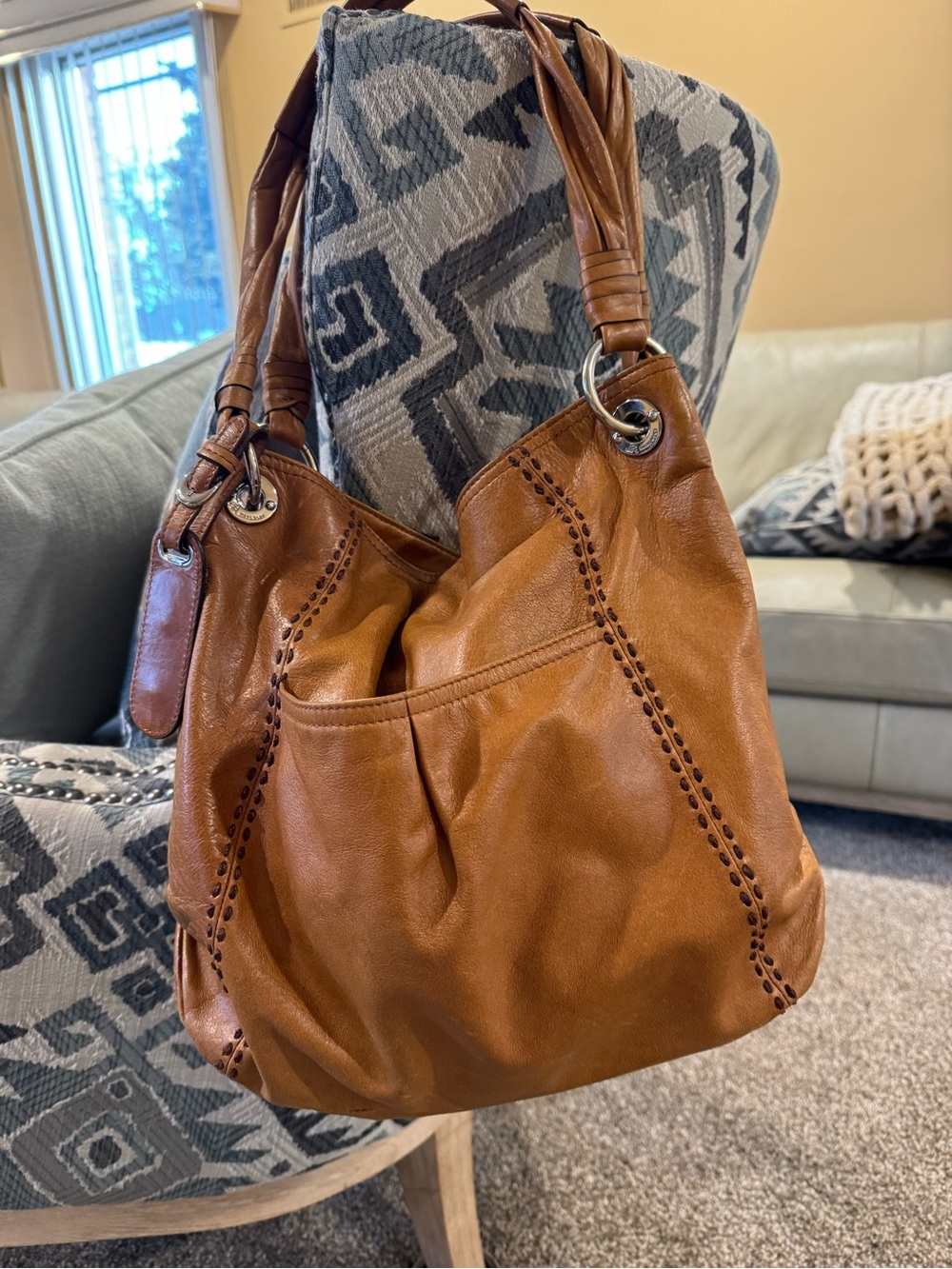 B.Makowsky Brown Soft Leather Hobo Bag - Classic Women's Shoulder Bag Vintage